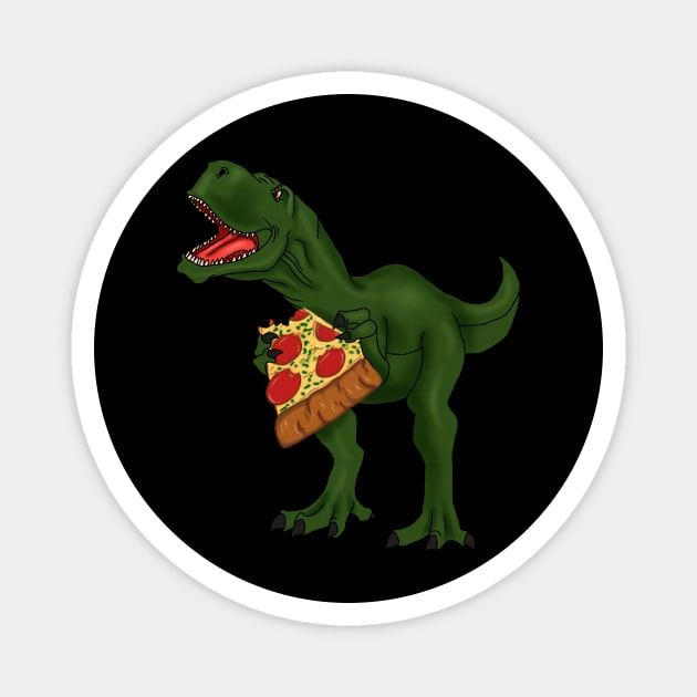 T-rex Dinosaur Eating Pizza Magnet by logiamerch